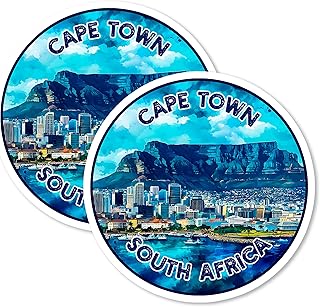 Cape Town South Africa Magnet 4 Inch 2-Pack Table Mountain – Strong Vinyl Decorative Travel Magnets for Fridge Locker Kitchen Office – Cute Fun Aesthetic Cool Durable & Long-Lasting Souvenir ID44999