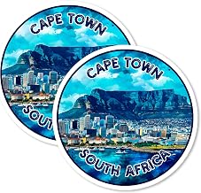 Cape Town South Africa Magnet 4 Inch 2-Pack Table Mountain – Strong Vinyl Decorative Travel Magnets for Fridge Locker Kitchen Office – Cute Fun Aesthetic Cool Durable & Long-Lasting Souvenir ID44999