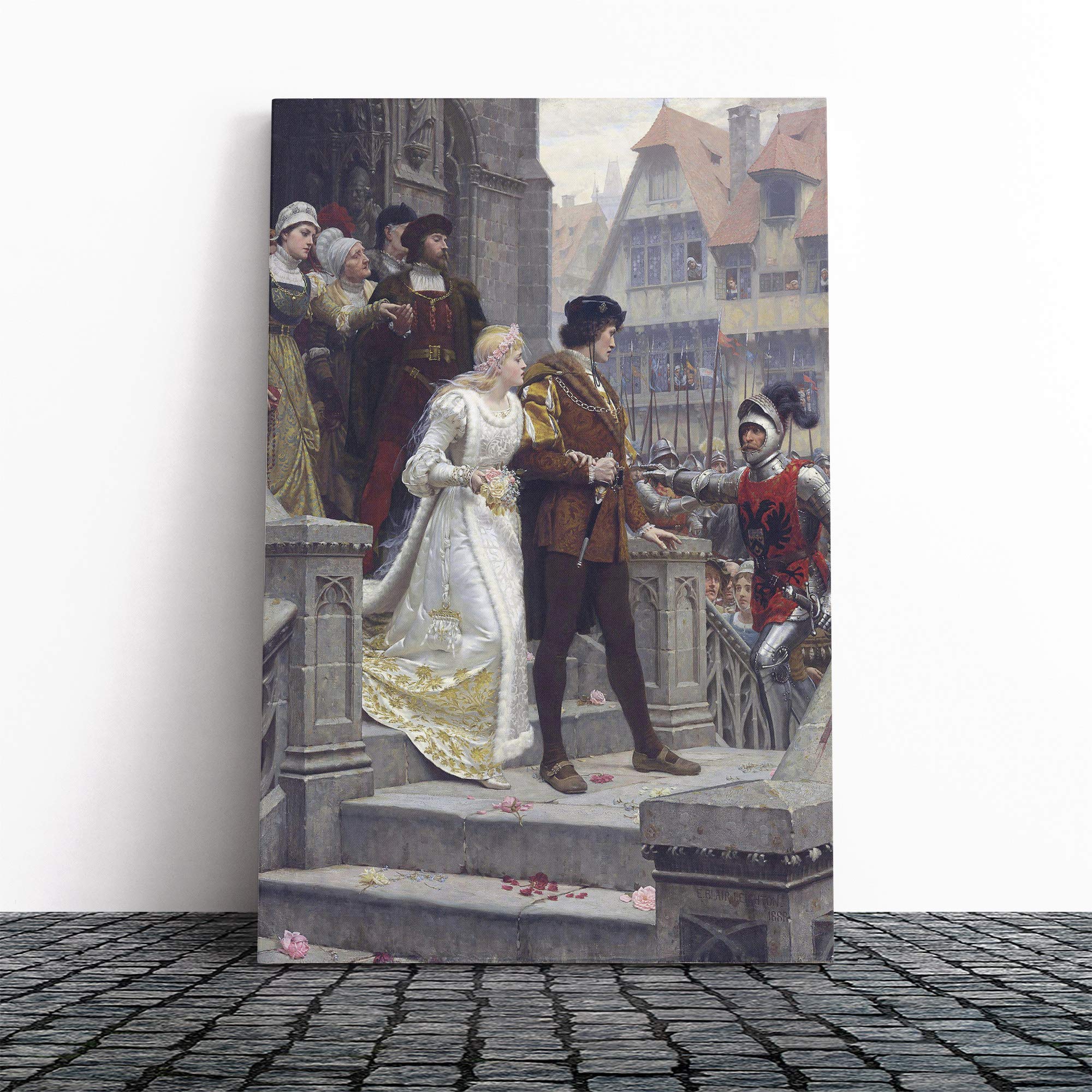 Edmund Leighton Call to Arms Canvas Print | Gallery Wrapped 30mm Frame Wall Art | 24x16 inches | Ready to Hang | Modern Picture | Living Room Bedroom Lounge Office