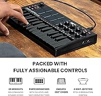 Vista 3 de Akai Professional MPK Mini MK3 - Controlador de teclado MIDI USB de 25 teclas con 8 almohadillas de percusión con retroiluminación, 8 perillas