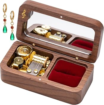 BELLA GLOBE Howls Moving Castle Music Box with Howls Pendragon Earrings Gift for Women Birthday Gifts Howls Moving Castle Merch Anniversary Jewelry Gifts for Her Thinking of You