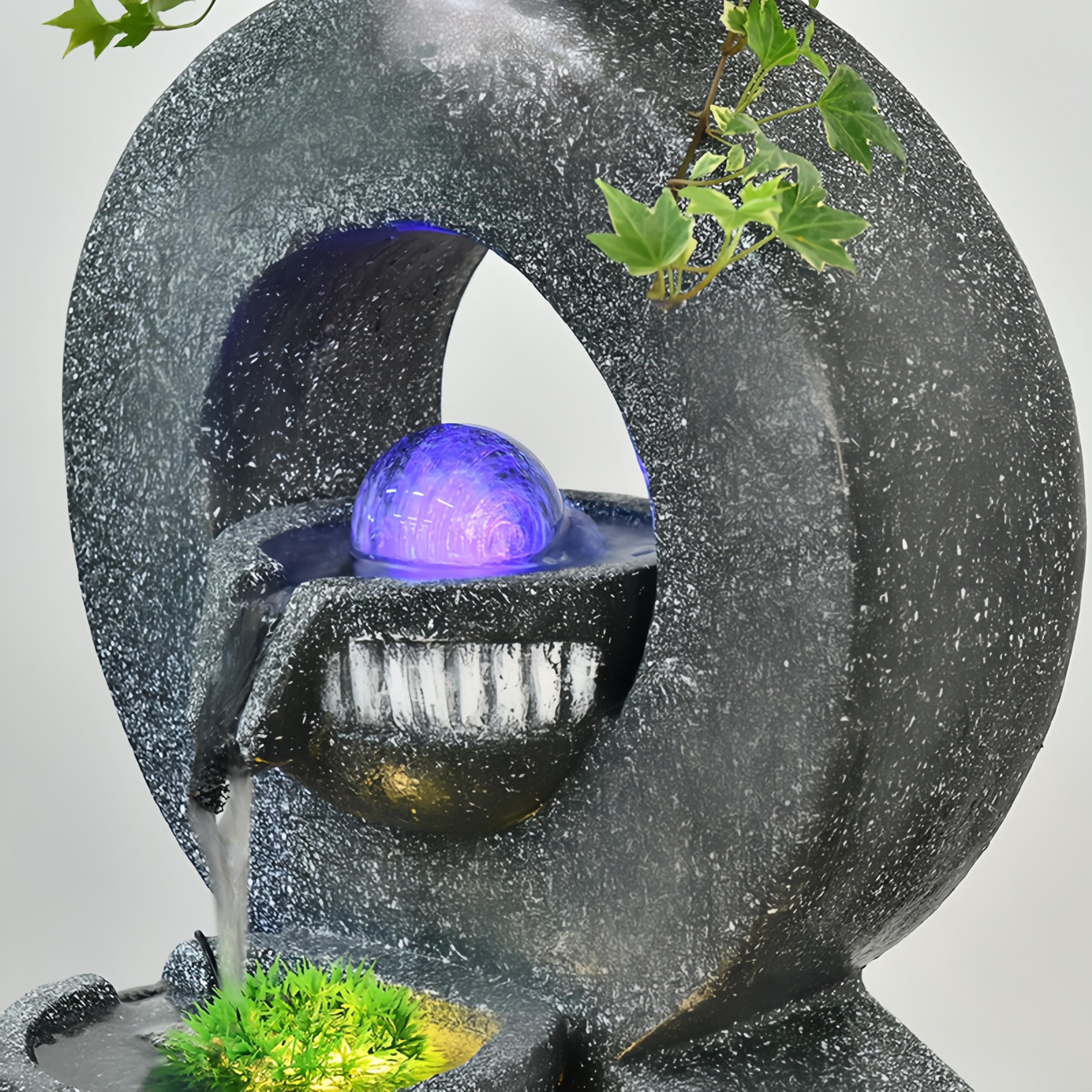 Water Fountain Indoor - Water Fountain Decor for Meditation, Zen Decor, Relaxation, Suitable for Yoga, Study, Tea, Living Room, Office, Beauty Club Decor (Large)