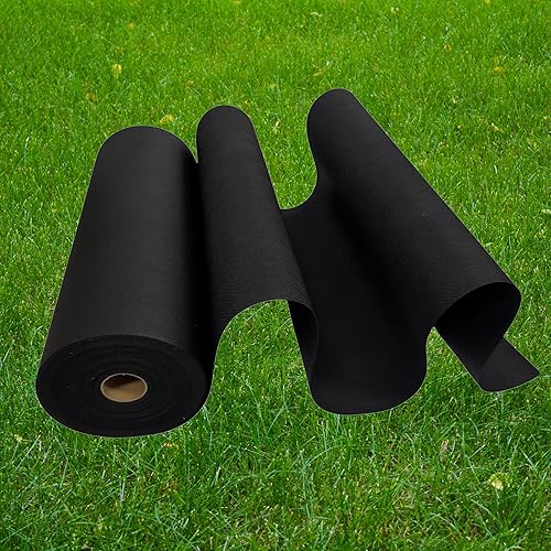 Tela resistente de 6 onzas, barrera de malas hierbas, tela de jardín no tejida, cubierta de suelo de 1.33 pies x 100 pies, rollo