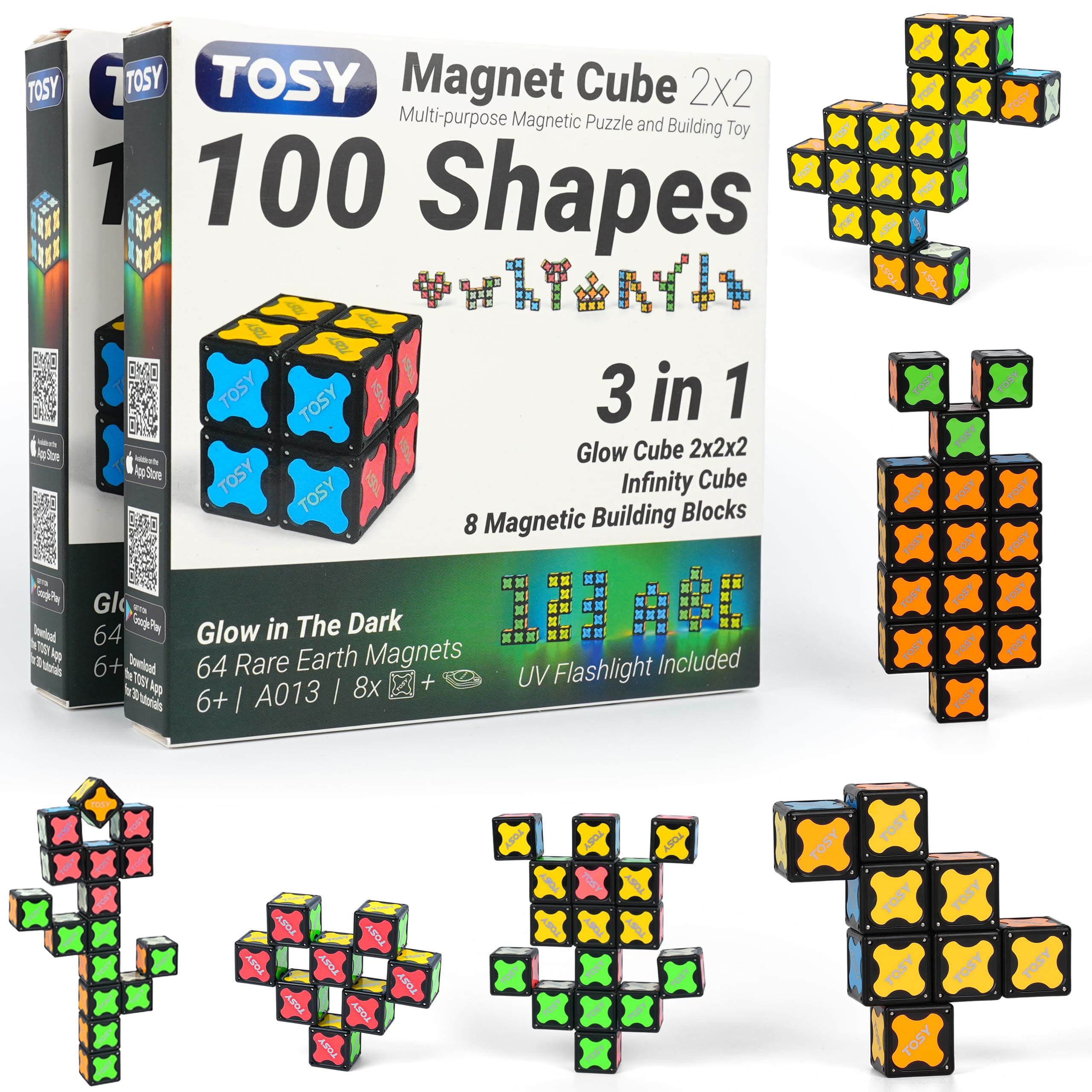 Amazon.com: TOSY Magnet Cube 2x2 - 8 Blocks, 2in1 Toy: 2x2x2