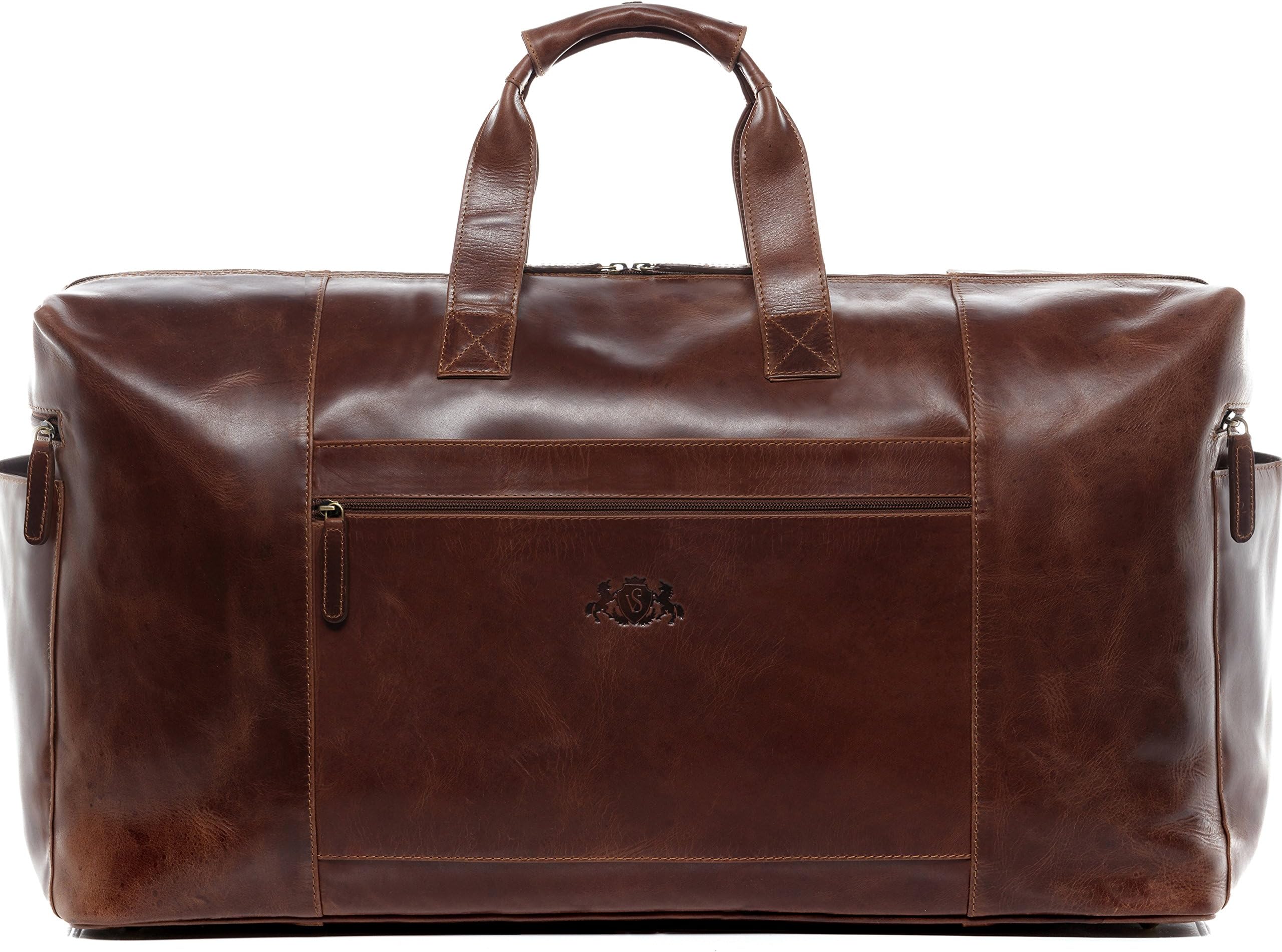 Travel Bag Holdall Bristol XXL Duffel Bag Real Leather 65 cm Weekender Duffle Leather Bag Women and Men