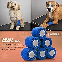 Vista 6 de Paquete de 6 cintas cohesivas autoadherentes, 2 pulgadas x 5 yardas, rollos de vendaje autoadhesivos y envoltura deportiva para tobillo, muñeca