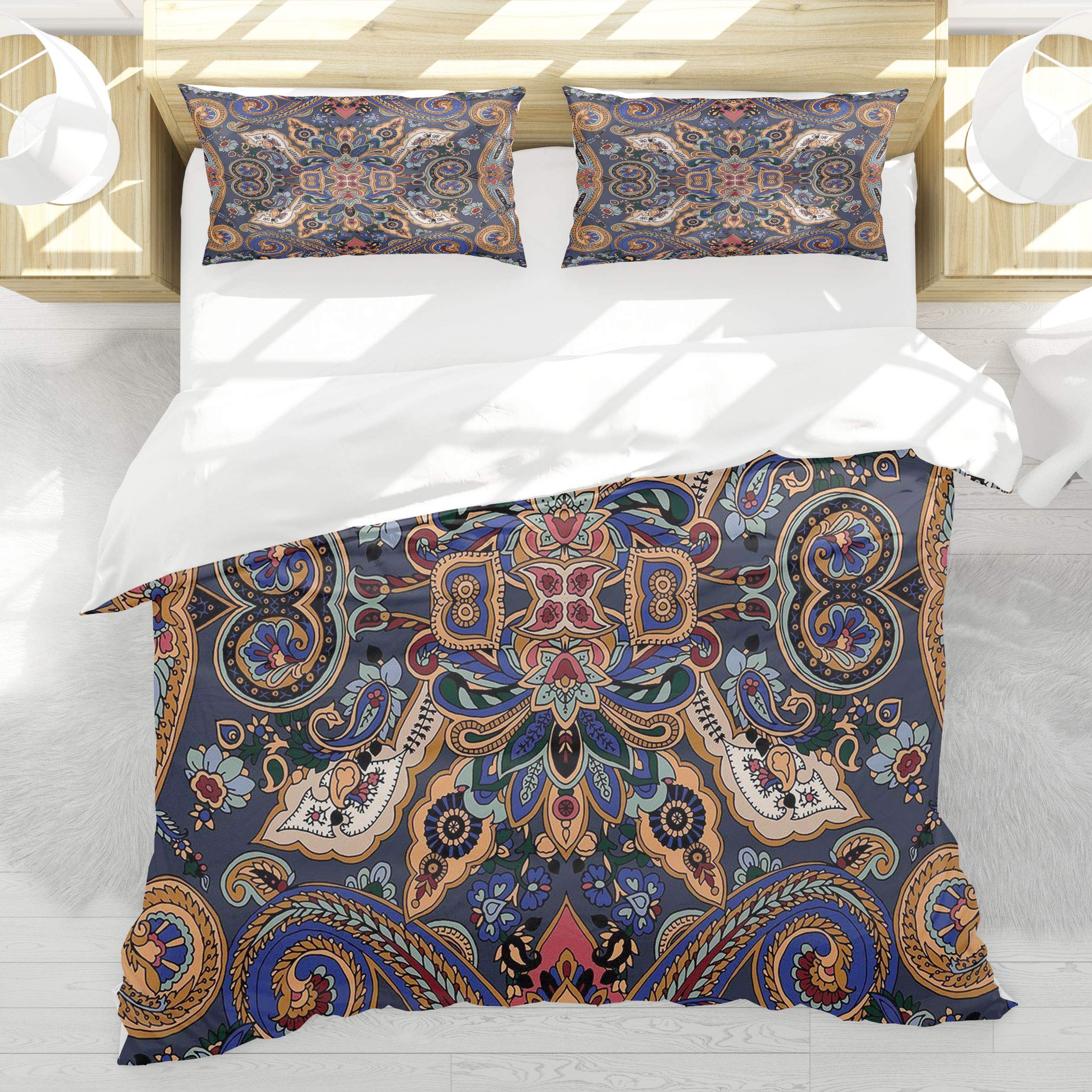 Housse de couette 200x200cm souple finie la couette qui glisse avec attaches et zip BEDNRY