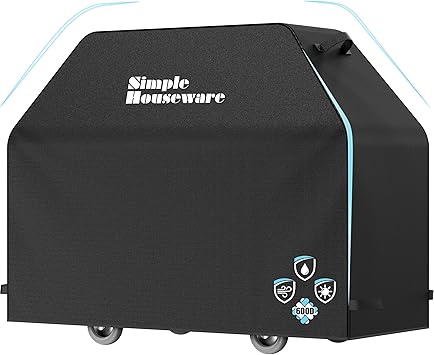 Simple Houseware 60 in. Heavy-Duty BBQ Gas Grill Cover, 600D Polyester Waterproof, Weather-Resistant