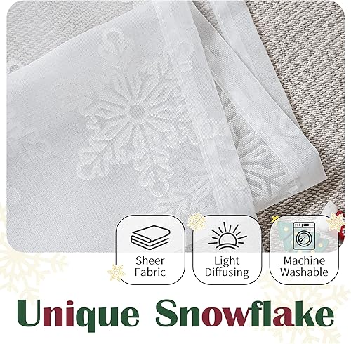 Miniatura 6 de FMFUNCTEX Cortinas traslúcidas de lino de 63 pulgadas para sala de estar cortinas de ventana naturales para cocina paneles de cortina