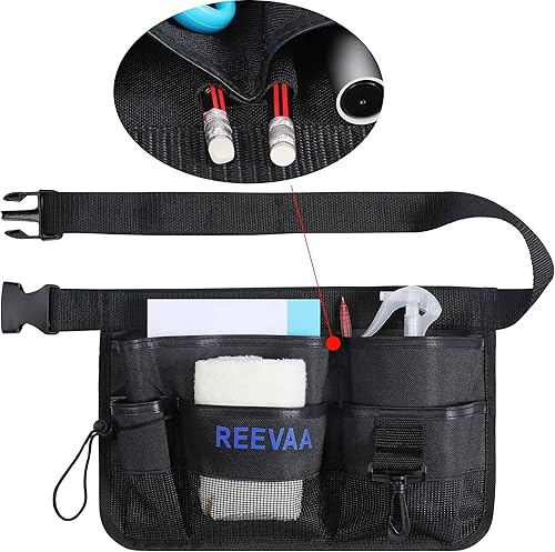 Miniatura 4 de REEVAA Delantal de herramientas de tinte de ventana, bolsa de cintura para herramientas de jardinería, bolsa de herramientas con cinturón ajustable,