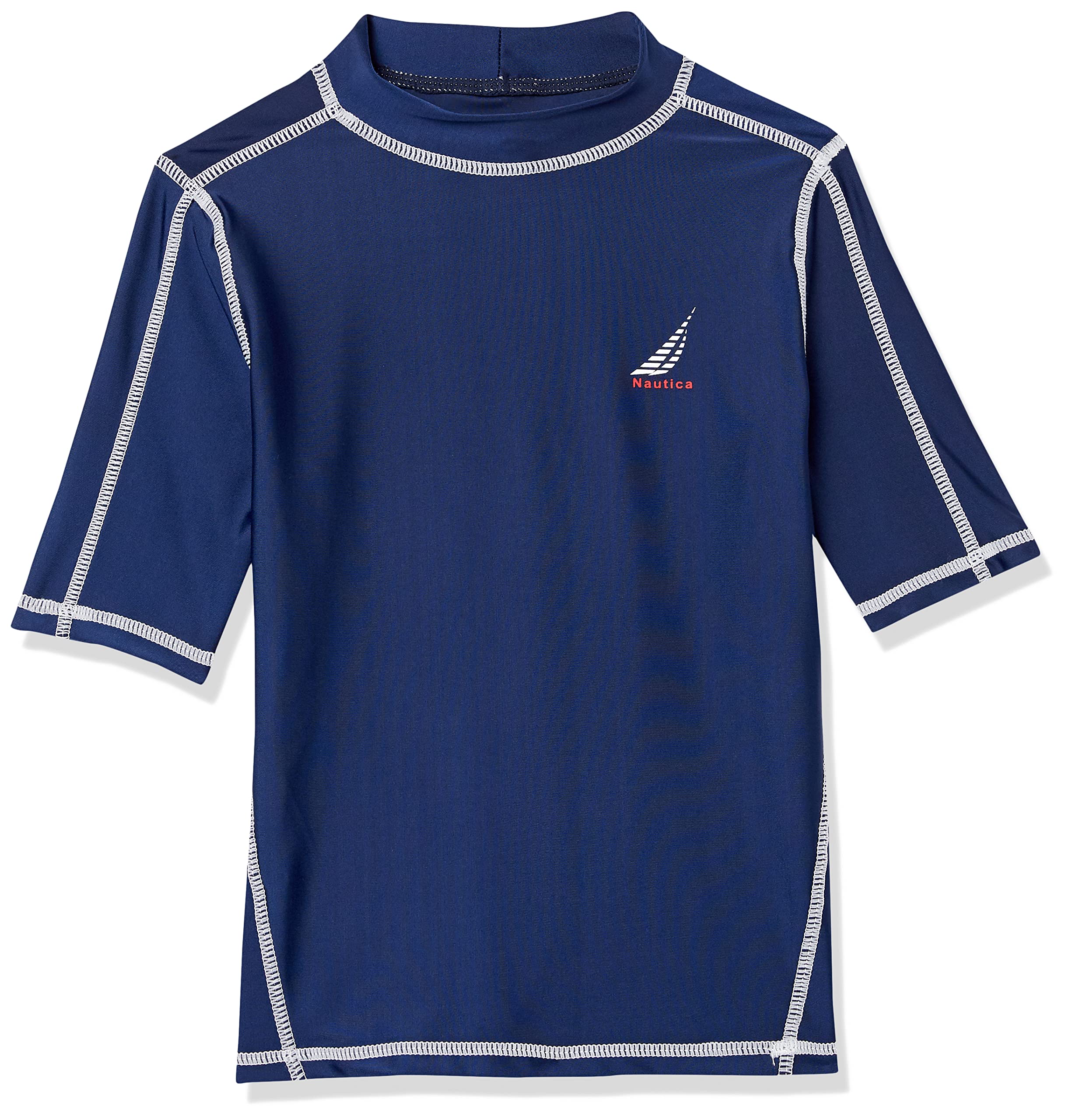 Nautica Boys' Short Sleeve Swim Rashguard with UPF 50+ Sun Protection