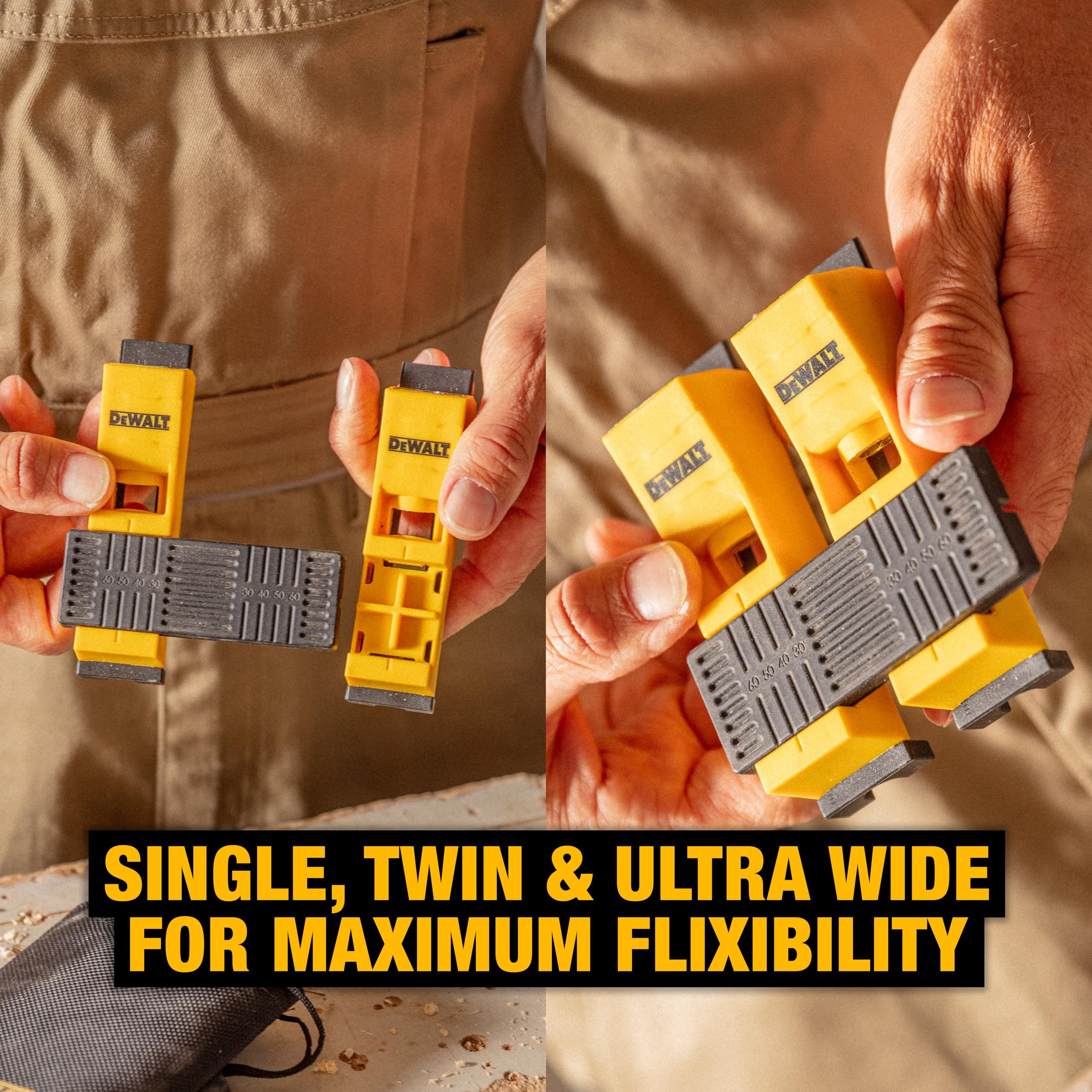 DEWALT All-In-One Pro Pocket Hole with FlexBar™ Technology, Single, Twin & Wide Jig Kit with Drill Guide - Image 3