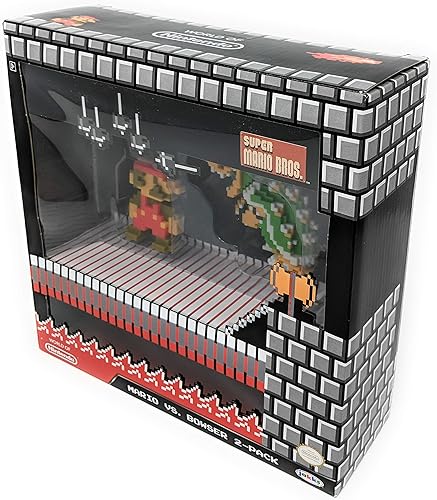 Miniatura 2 de World of Nintendo - Figura de acción clásica de Mario vs Bowser de 25 de 8 bits