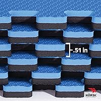 Vista 14 de Norsk Alfombrillas de ejercicio reversibles de doble cara de 1/2 pulgada de espuma para gimnasio en casa, azulejos de espuma EVA entrelazados