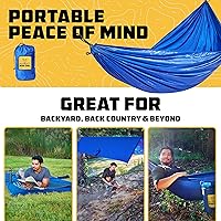 Vista 6 de Wise Owl Outfitters Hamaca de camping – Hamaca portátil de 500 libras con correas de árbol – viajes, mochileros, senderismo, equipo de campamento al