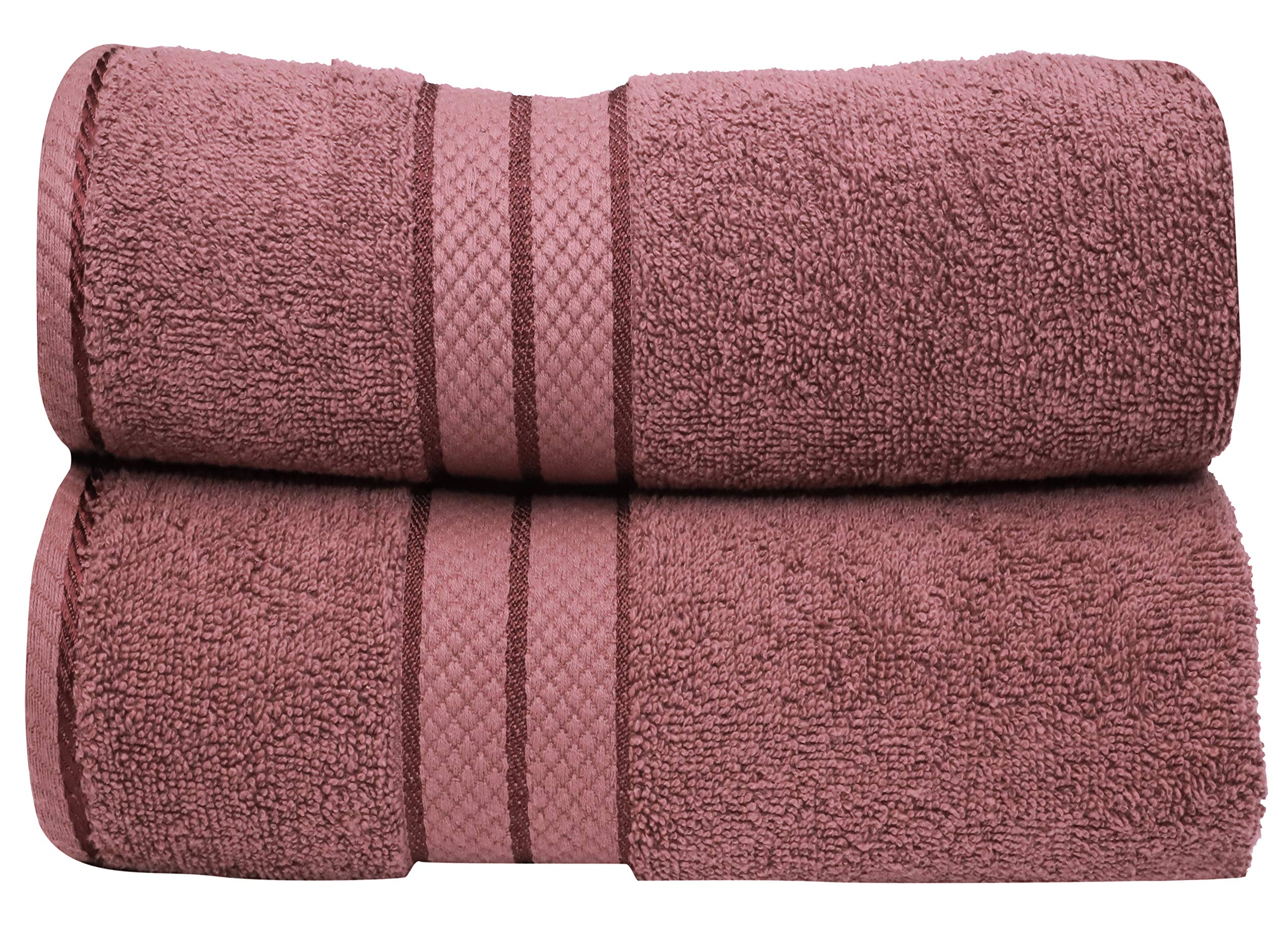 Bliss Casa - 2 Pack Bath Towels 70 x 140 CM - Premium 500 GSM Luxury 100% Ring Spun Cotton Towels Highly Absorbent, Quick Dry and Soft Feel Bathroom Towels (Crushed Berry)