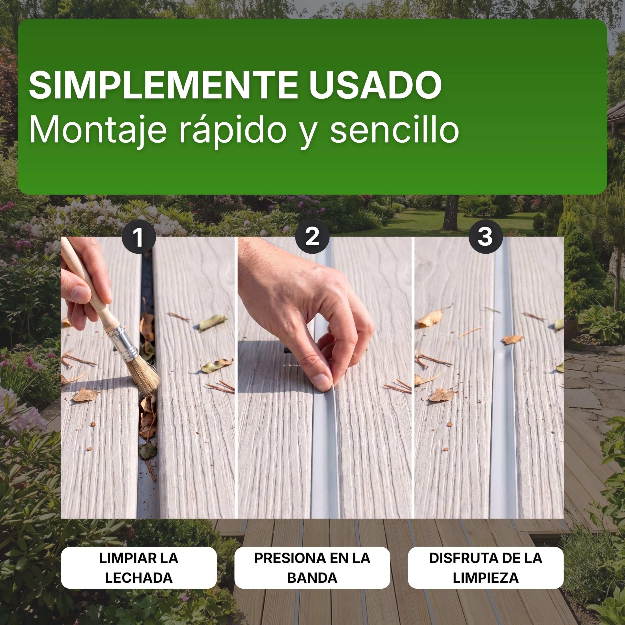 Gartenwelt Riegelsberger Banda para Juntas 7-10 mm Gris Claro 25 m | Banda de sellado de TPE para terrazas de madera y WPC | Resistente a rayos UV, intemperie y heladas | Made in Germany
