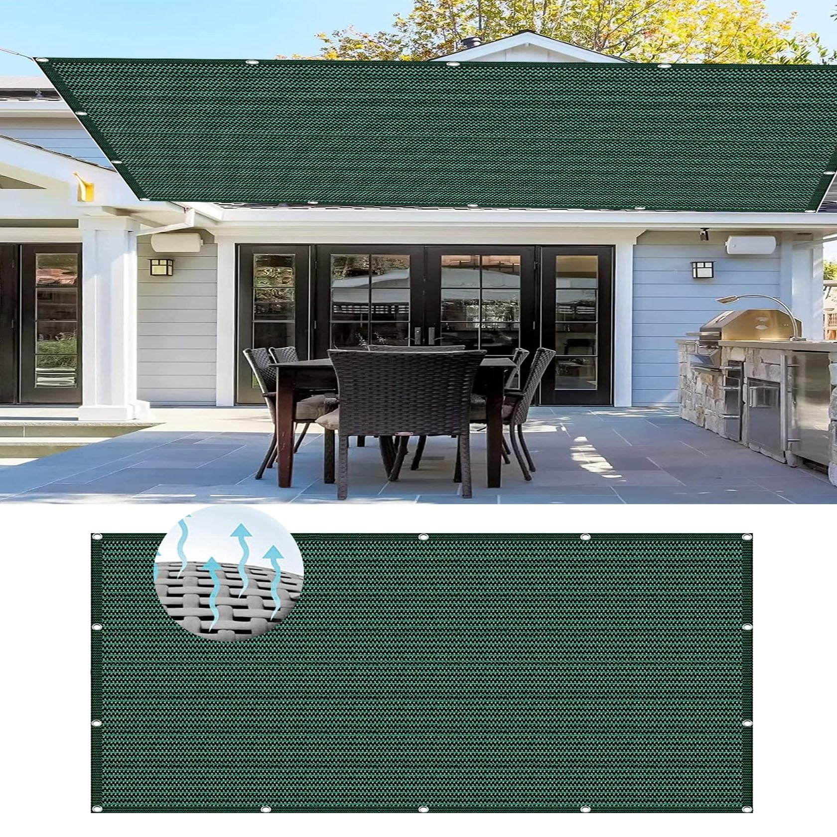Toile ombrage de haute densité en tissu HDPE résistant pour aménagement extérieur