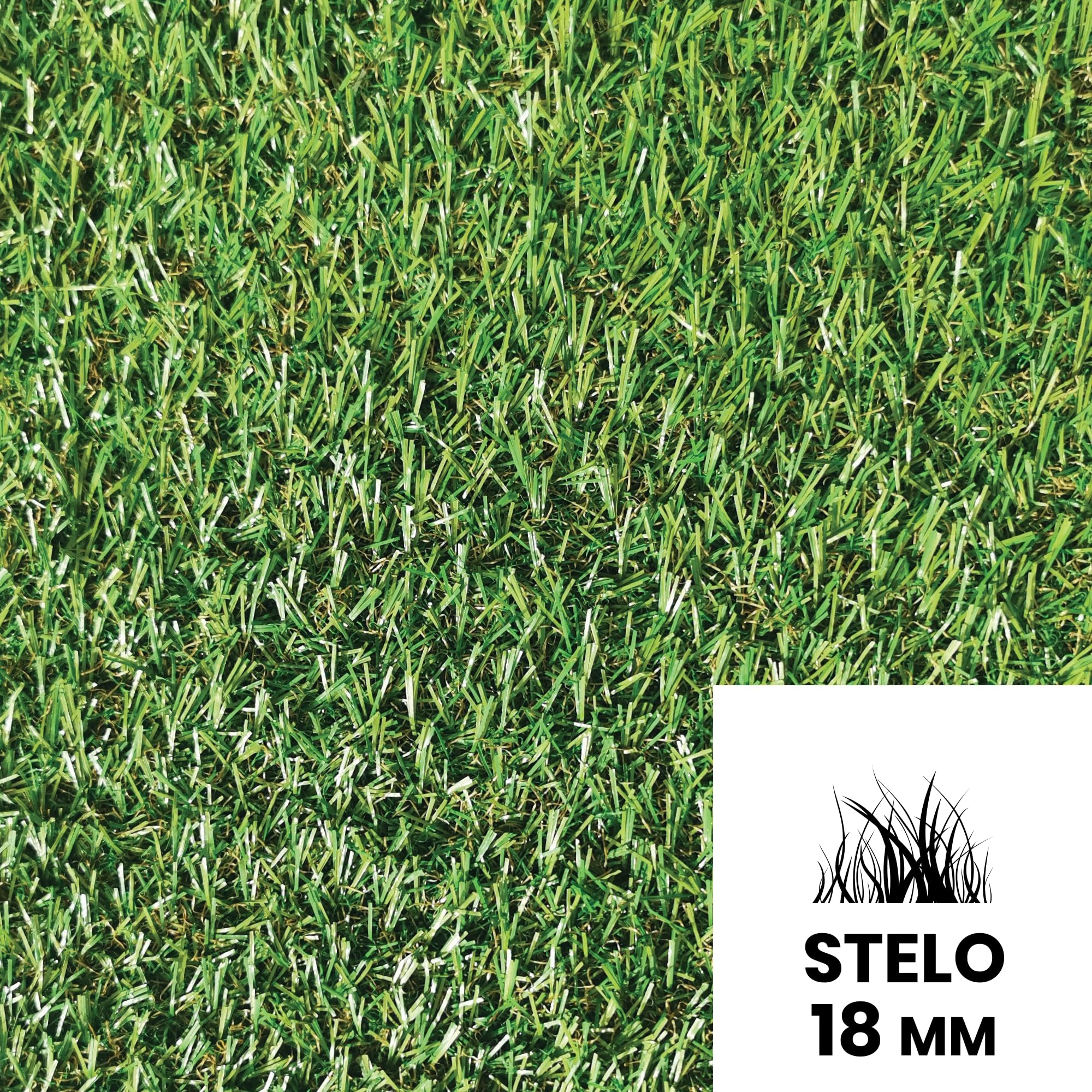Erba Sintetica per Esterno - Galeone | Filamenti 18-28 mm - Prato Sintetico da Esterno Realistico - Alta Resa Visiva | Resistente - Base Drenante Microforata - Protezione UV | Comfort al Tatto