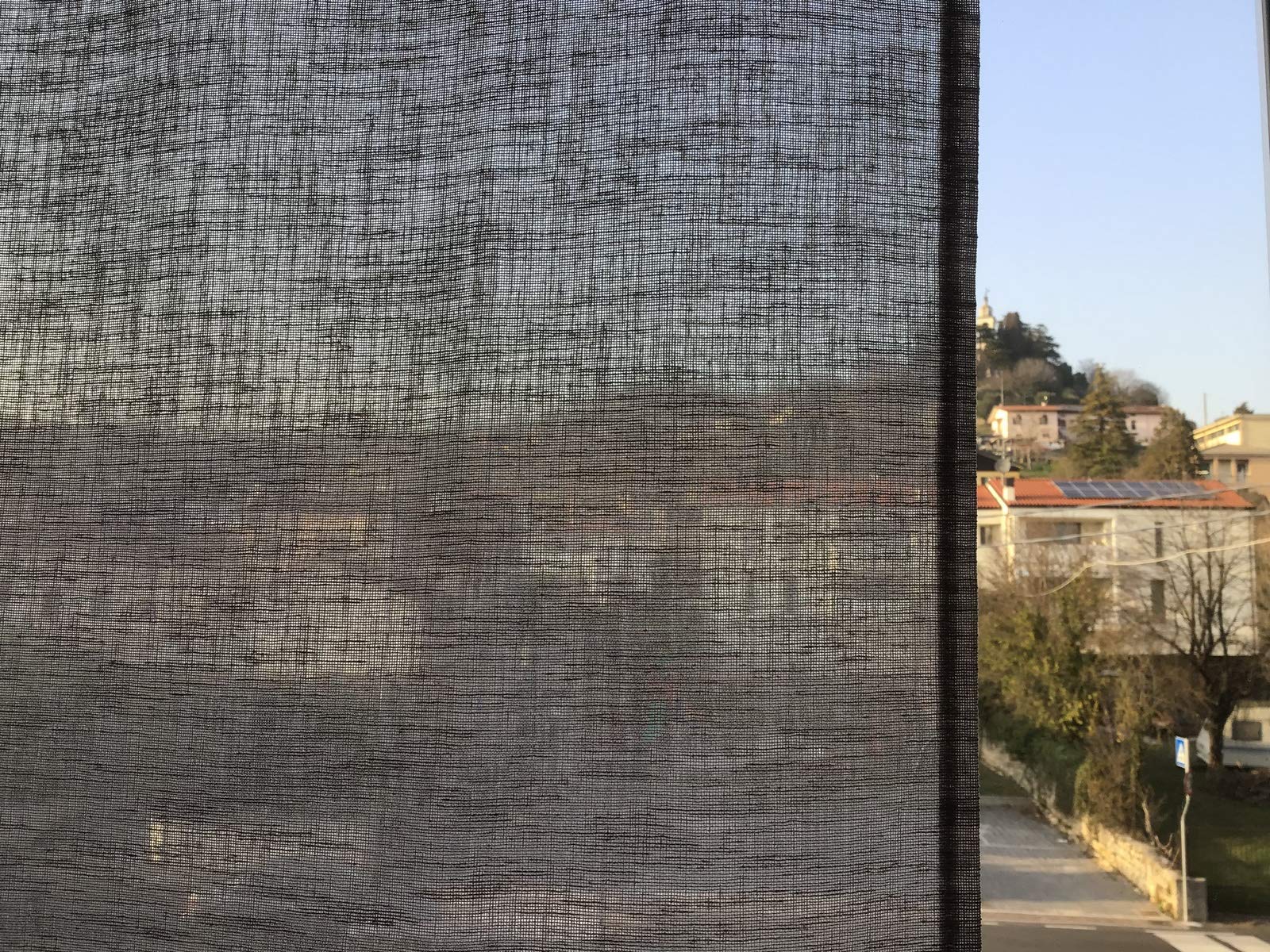 mauro Tende per Finestra e porta confezionate su misura-Larghezza cm 45/50/60/65/80 -Tende a Vetro-Tessuto Grigio Effetto Lino (45x135 cm)