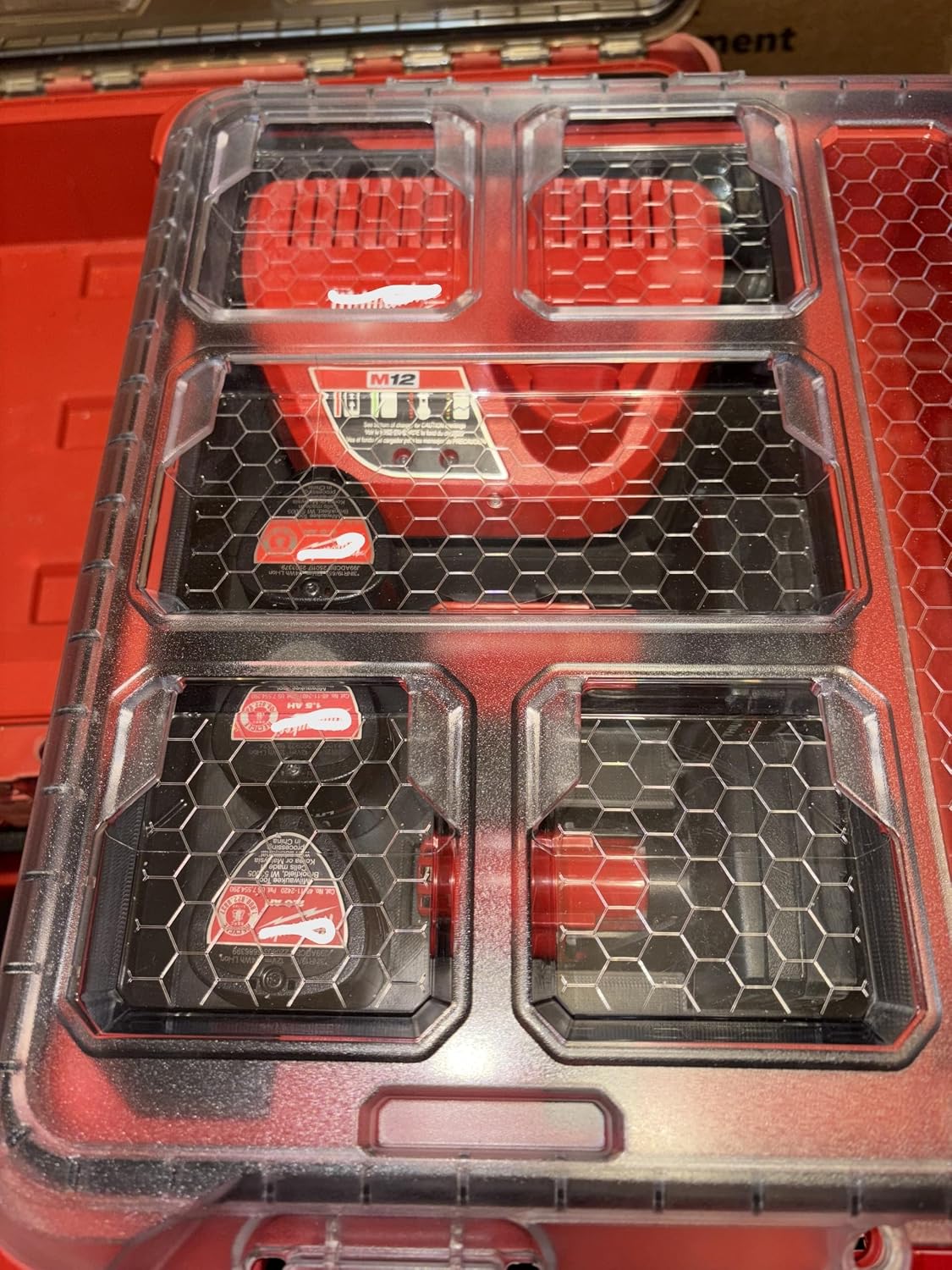 Packout Deep Storage Tray INSERT for Milwaukee M12 Batteries and Charger that fits the left side of box 48-22-8430