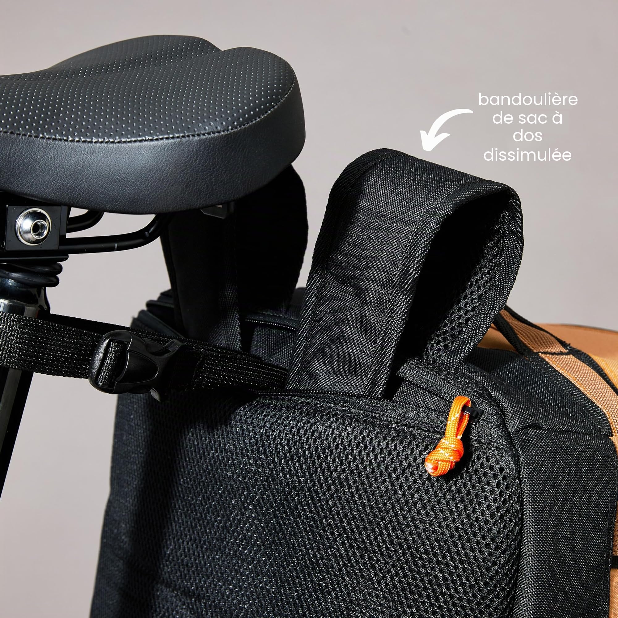 Vincita Voyage B.D.R. Sac à dos pour vélo pliable – Sac à dos, sac de sport, sac de rangement combiné avec KLICKfix UniKlip 2.0 37 L | Résistant à l'eau, design polyvalent (gris)