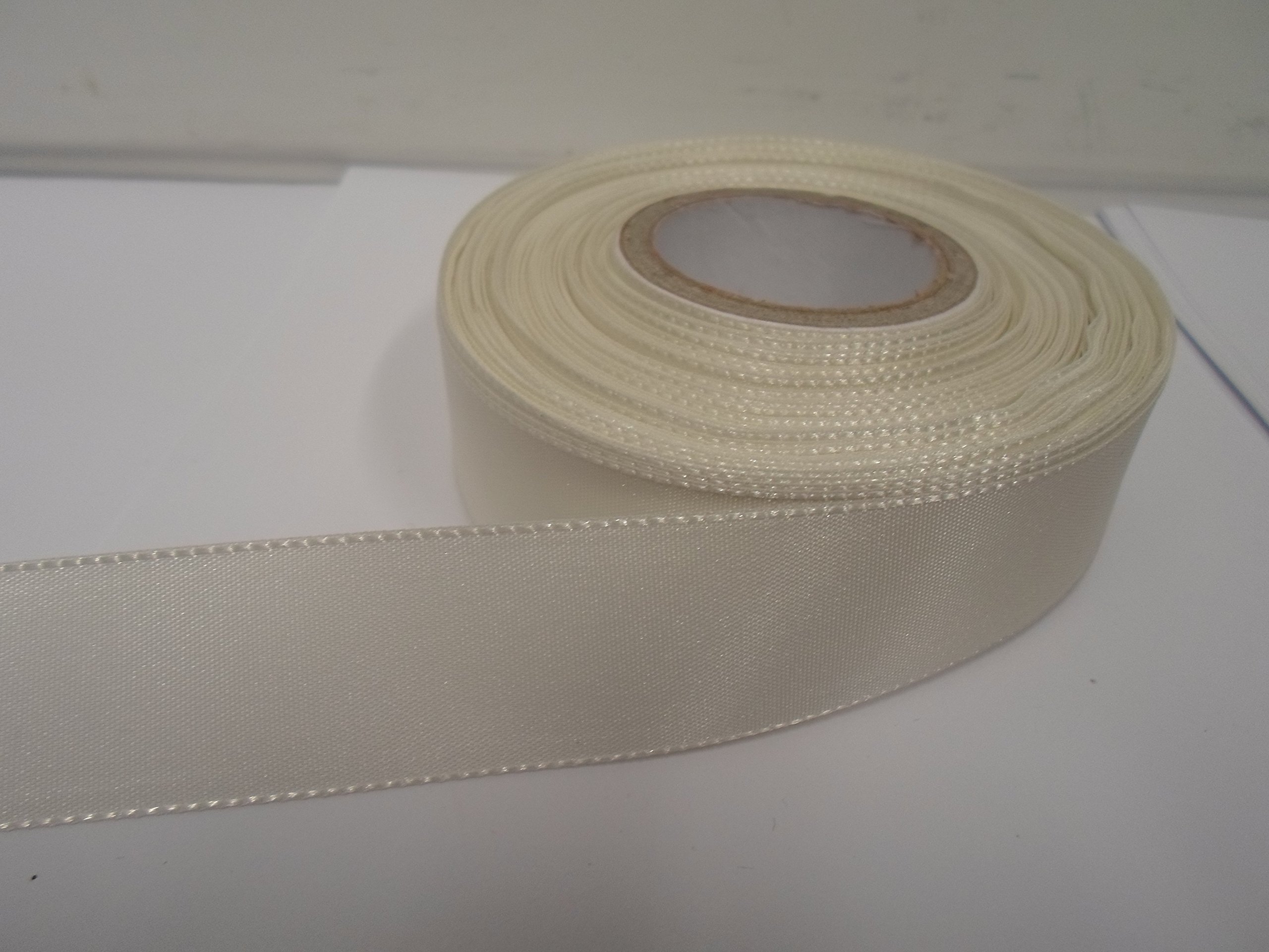 Beautiful Ribbon Ivory 2 Metres (Cut From Reel) Of 25Mm Taffeta Ribbon Double Sided 25 Mm 2.5Cm 1" 1 Inch