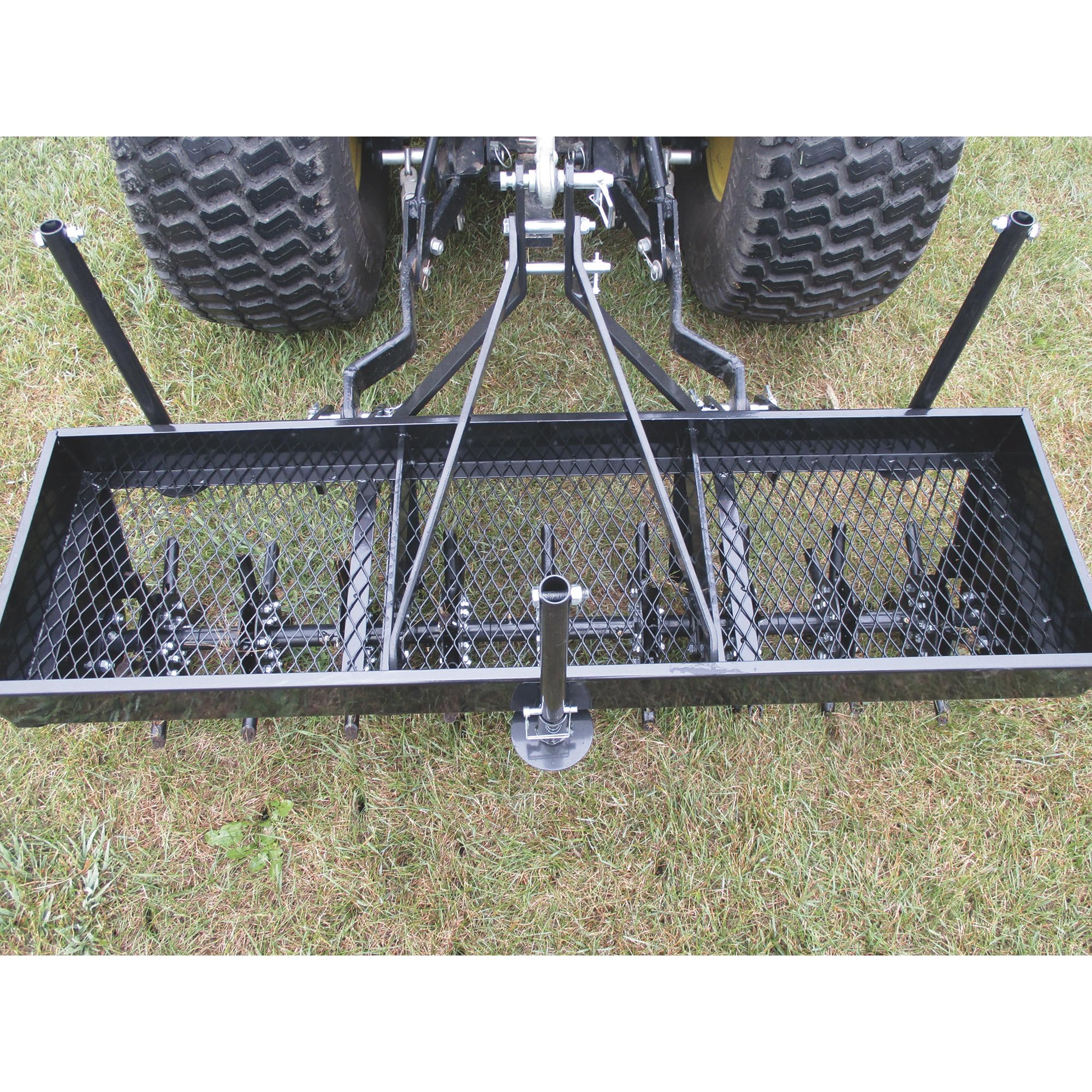 48 3-Point Plug Aerator with 54 Coring Plugs Heavy-Duty Weight Tray and Retractable Feet Fits Category 0 and 1 Tractors Black product thumbnail 6