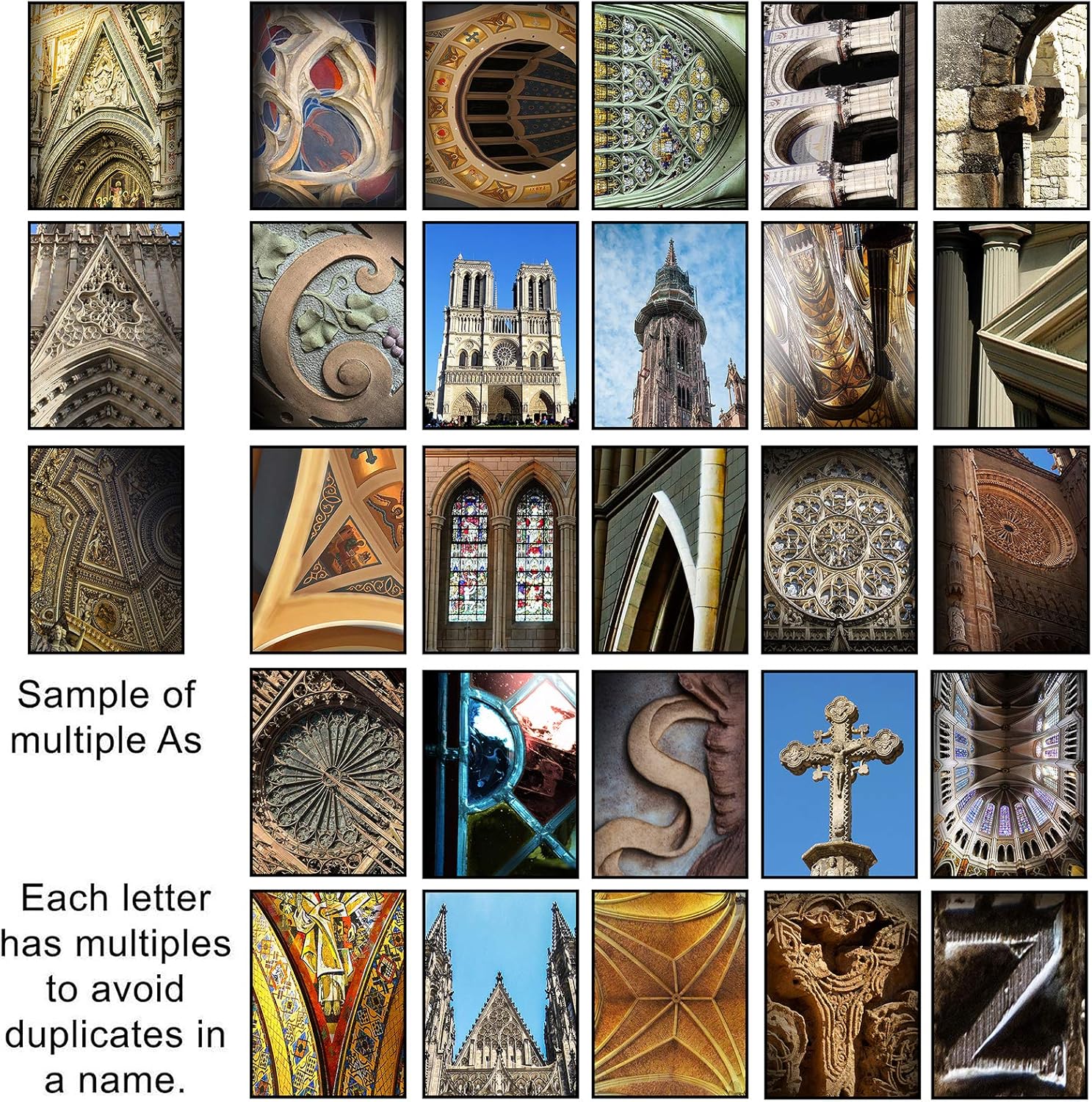 Personal-Prints CATHEDRAL Architecture Personalized Name Art Décor or Gift for Frequent Traveler, Architect, Christian or Catholic | Customized Name Art Gift (6"x18" Stretched Canvas)