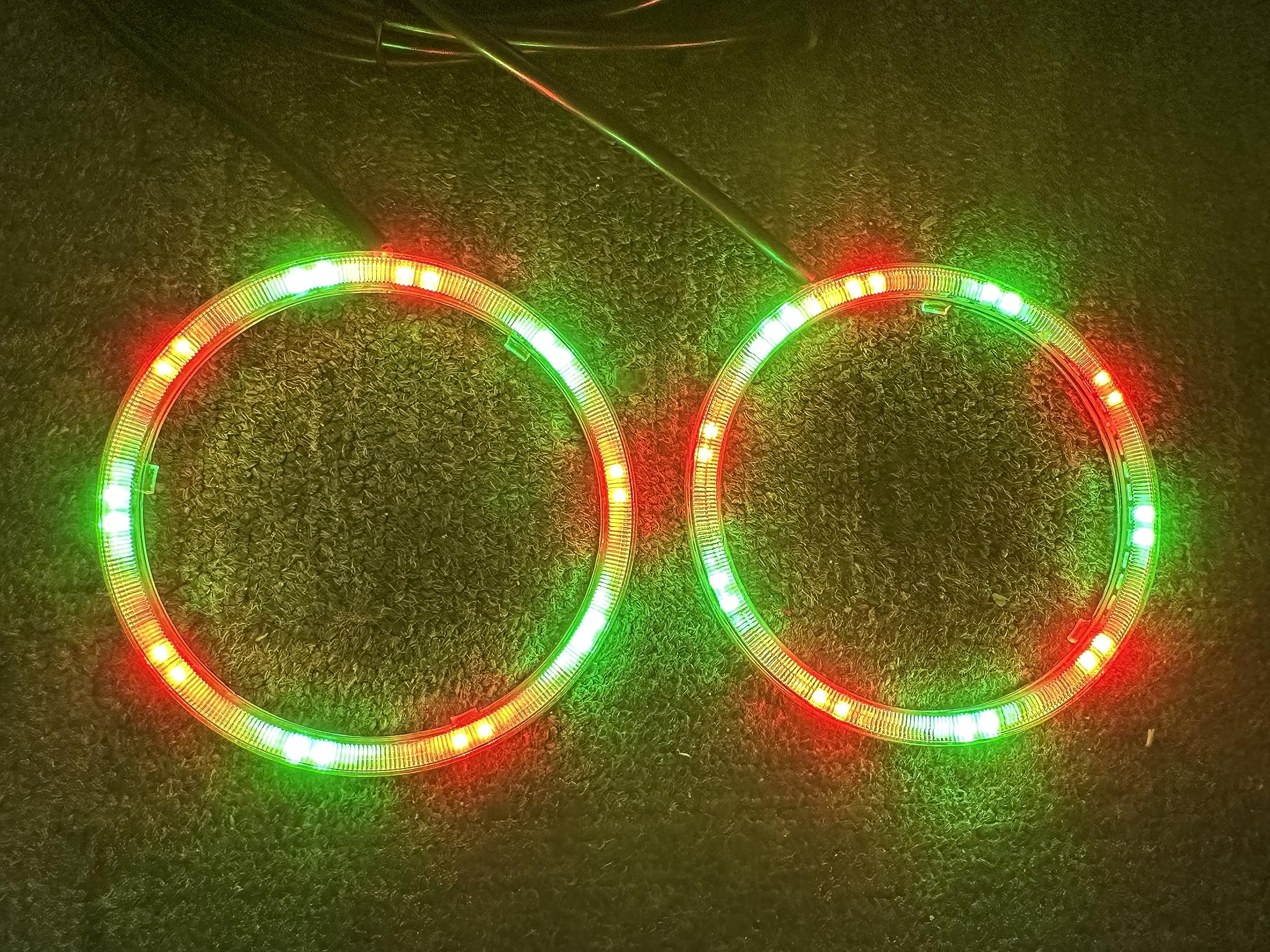 Sando Tech 2PCS 120MM Dream Chasing Color Car Angel Eyes Halo Rings Lights,Headlight Lamp Daytime Running Light SMD3838 Chips Circle Ring,Smart Phone iOS Android App Bluetooth Ctrl Multil-Colors