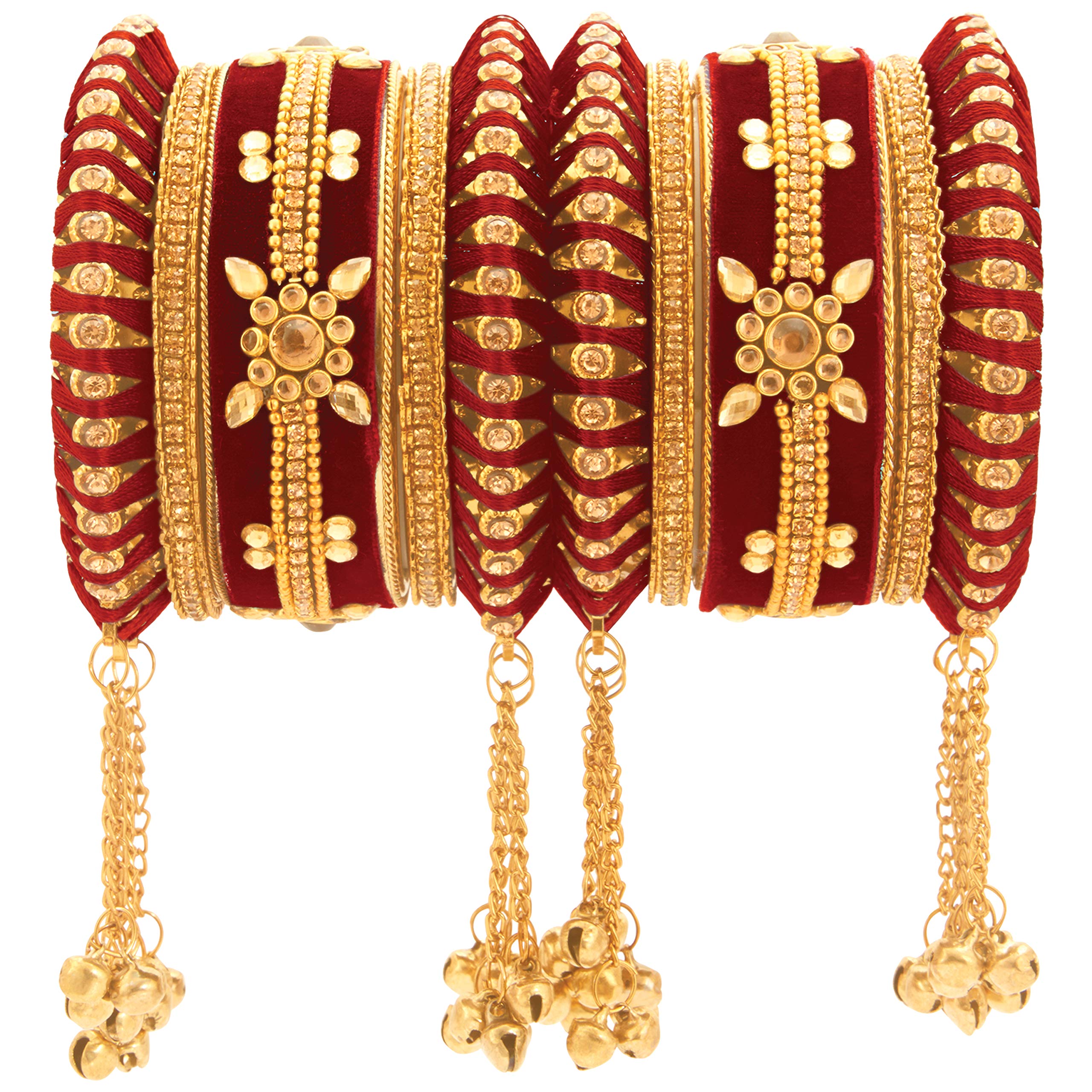 Peora Silk Thread Gold Plated and Kundan Bangle Set for Women & Girls (Maroon_196 gm) (B08CRQWP2R) Amazon Price History, Amazon Price Tracker