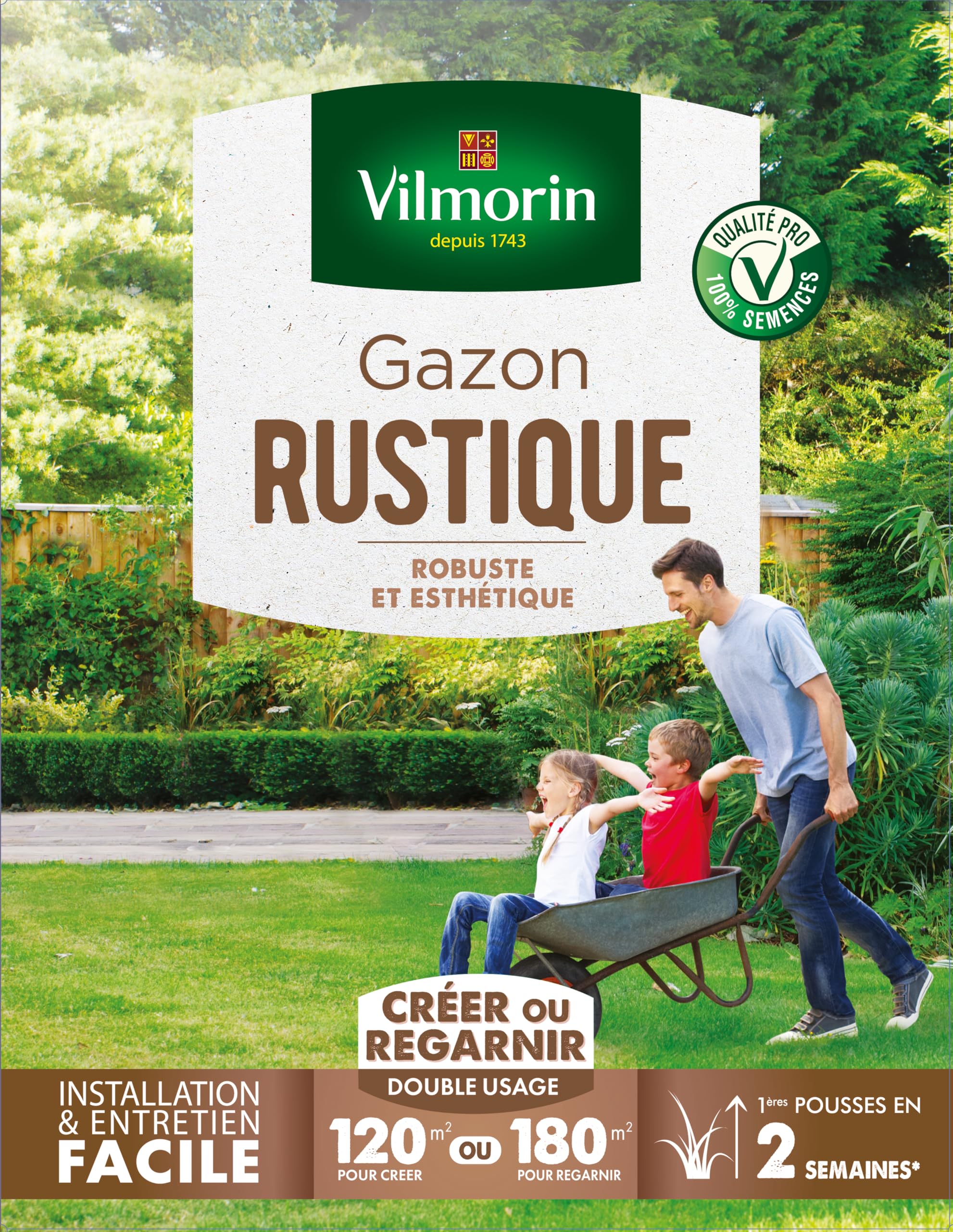 Vilmorin 4460415 Hierba rústica, verde, 3 kg