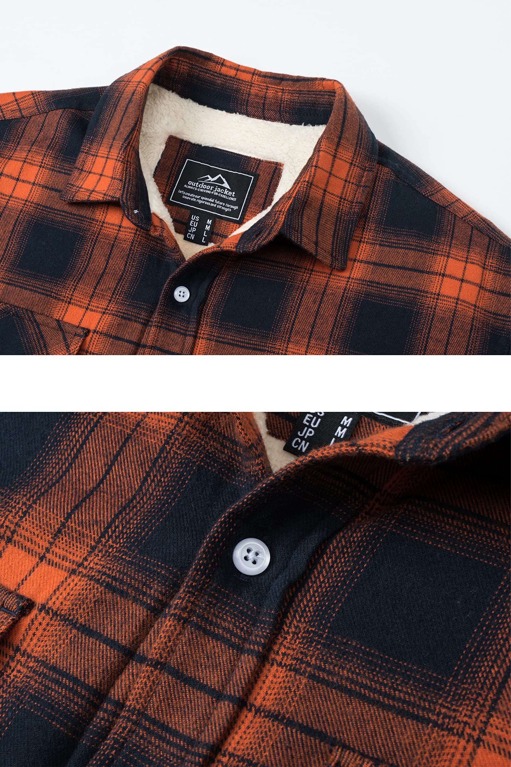 TACVASEN Chaqueta de Hombre Chaquetas a Cuadros Forradas Chaqueta de Trabajo de Franela Chaqueta de Camisa de Leñador de Invierno