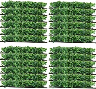 Yaegoo 24-Pack 10"x10" Artificial Boxwood Hedge Mat UV Privacy Fence Screen Greenery Panel Outdoor Decor,Garden,Pawn
