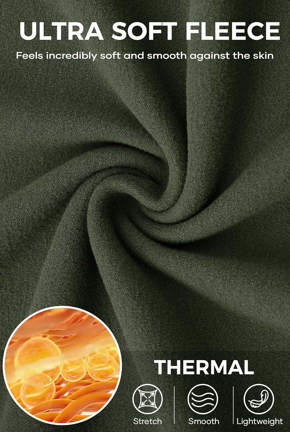 Mens Mock Turtleneck Shirts Thermal Fleece Stretchy Casual Long Sleeve Undershirt (S-XXL)