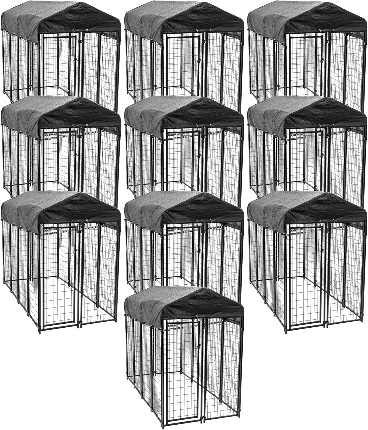 Amazon Lucky Dog 8フィート x 4フィート x 6フィート アップタウン溶接 安全なワイヤー アウトドア 犬小屋 プレイ