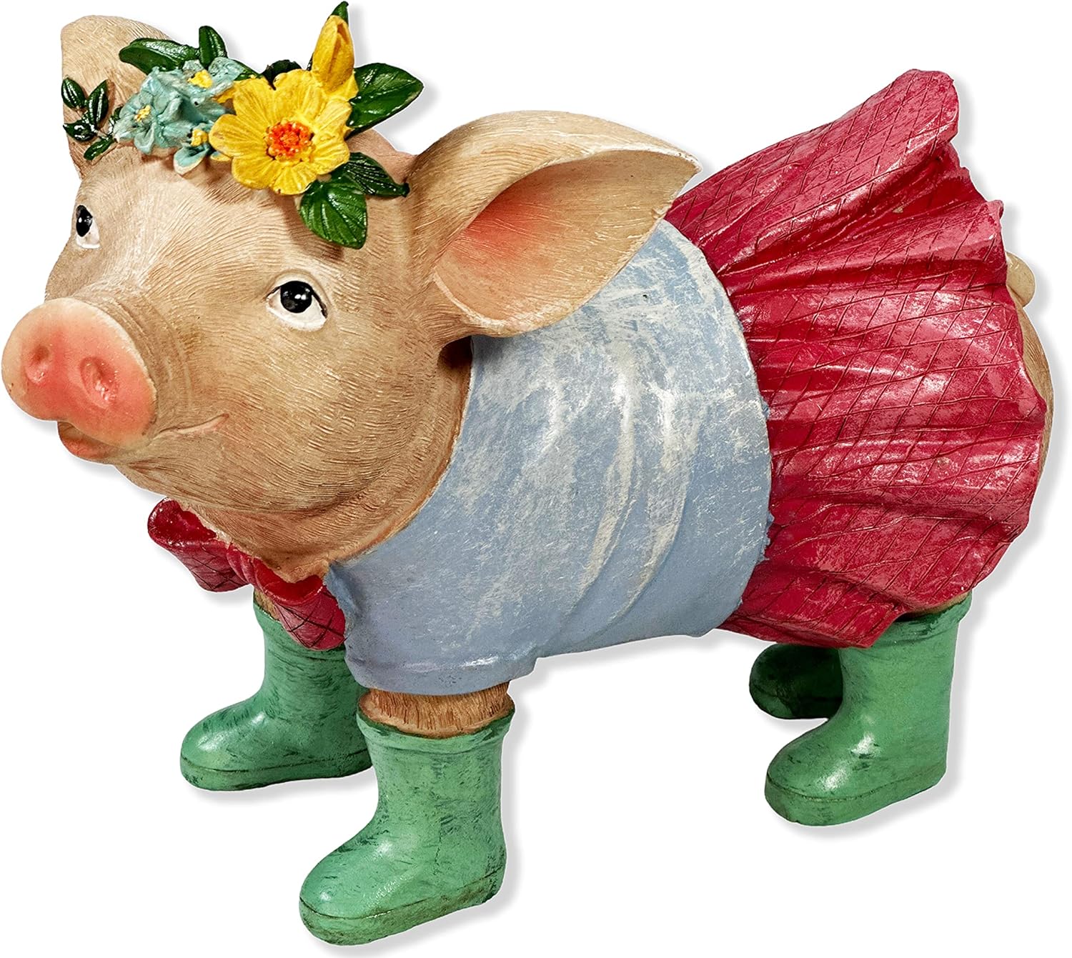 Urbalabs Western Piggy in Dress Bow Tie Green Rain Boots