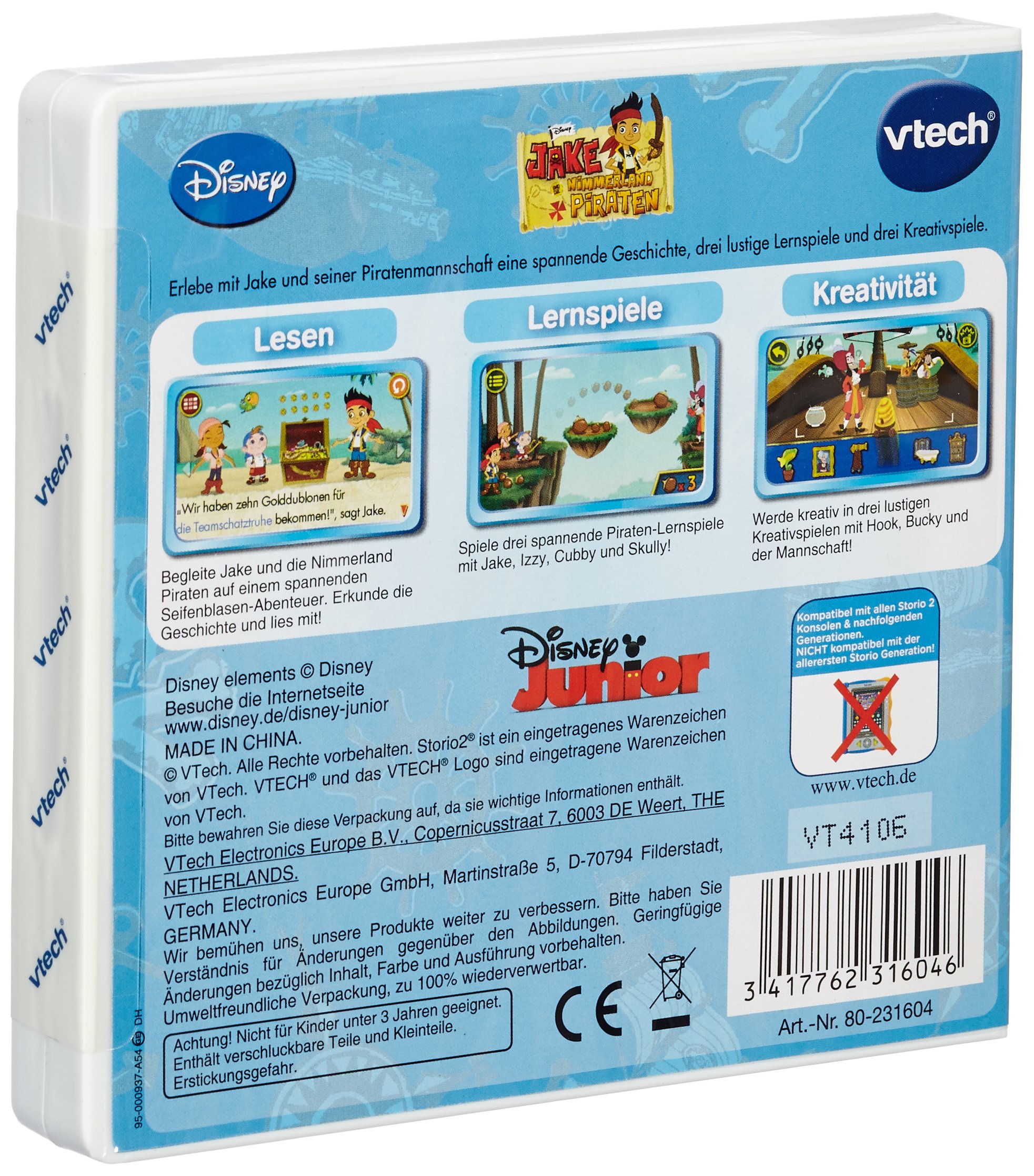 VTech 80-231604 - Storio 2 Lernspiel, Jake und die Nimmerland Piraten