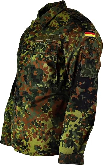 Original GERMAN ARMY JACKET ZIPPED fleck-tarn camouflage tactical combat BW military issue field shirt