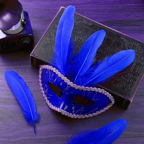 Miniatura 5 de Ballinger Blue Craft - 120 plumas grandes de 6 a 8 pulgadas para manualidades, alas de ángel, atrapasueños y decoración de fiesta de boda