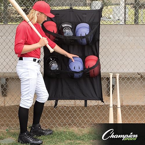 Miniatura 6 de Champion Sports Bolsa de casco Carrito de equipo deportivo de sóftbol y béisbol con ganchos para colgar