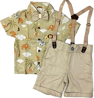 Conjunto Safari Infantil Criança Roupa Bebê Luxo Arca de Noé Aniversário