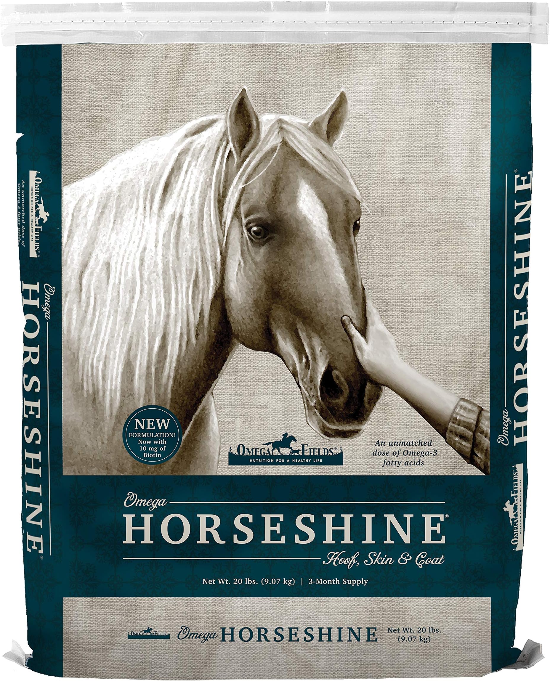 Omega HorseshineThe Omega 3 Supplement, Helps Maintain a Shiny Healthy Coat, 20 lb, Brown