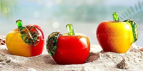 Miniatura 22 de EUSTUMA Figura de flor de vidrio soplado a mano, pisapapeles de vidrio para regalo de cumpleaños Papel colorido de la ciudad