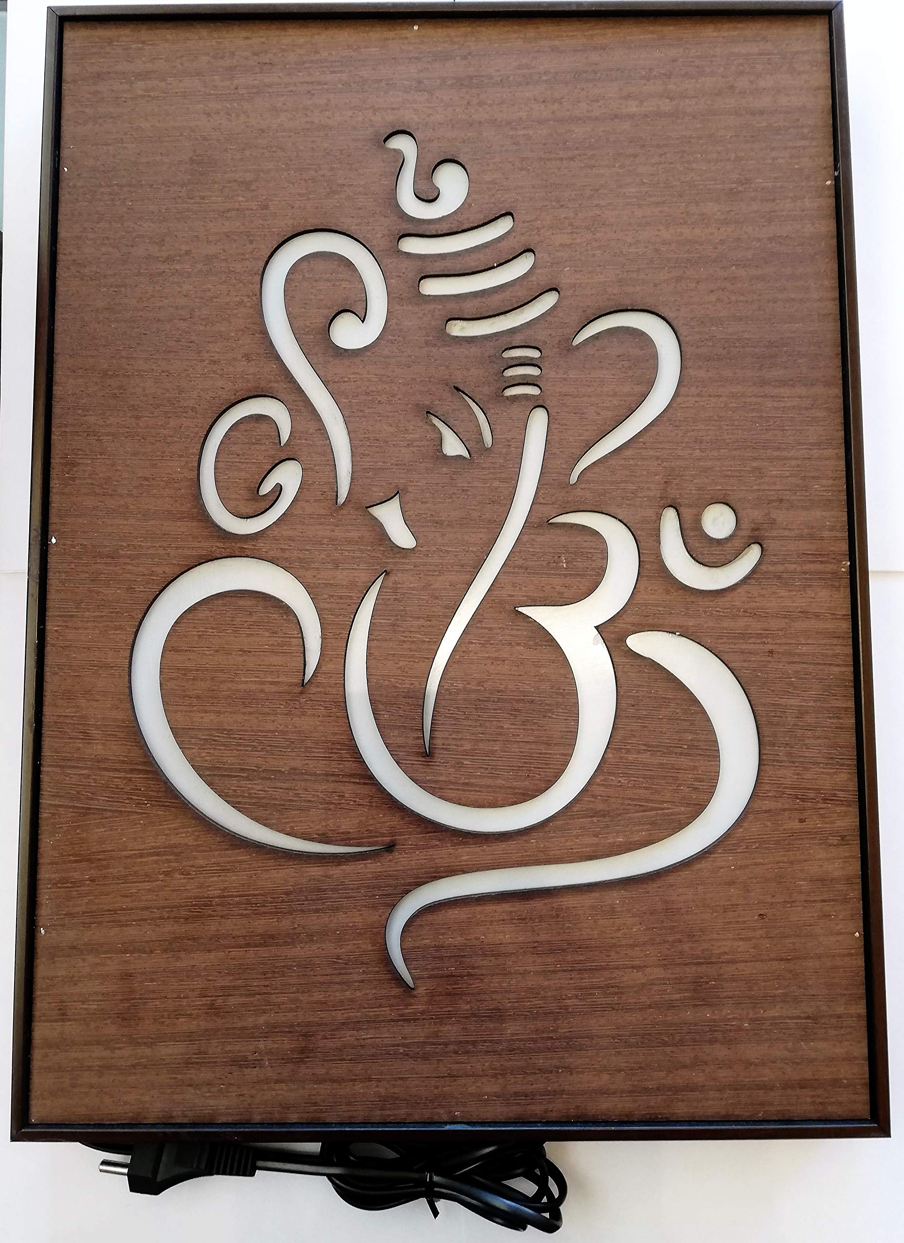 Desinger Ganesha Wall Decor Frame with LED Lighting