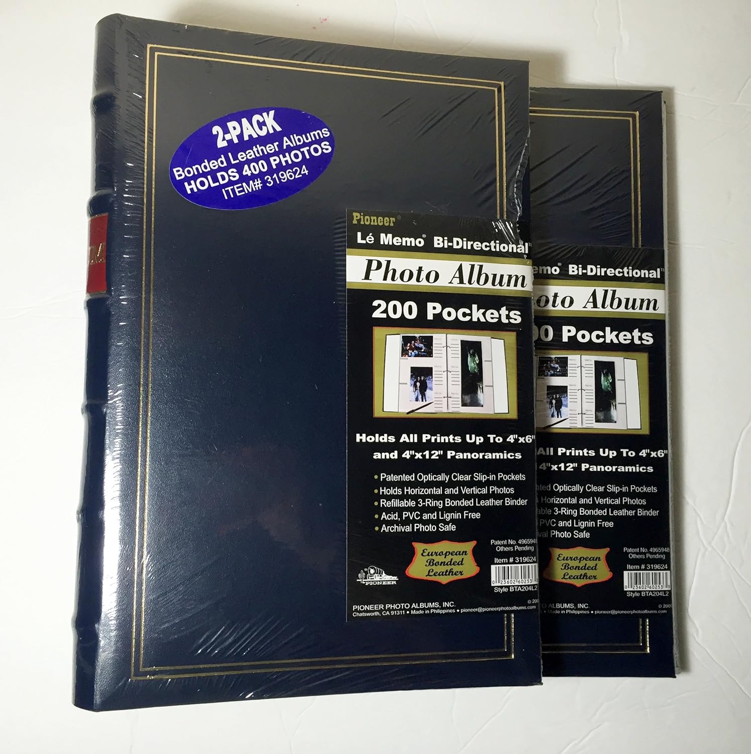 Pioneer Le Memo Bi-Directional Photo Album 200 Photos 4" x 6" (2 Pack)
