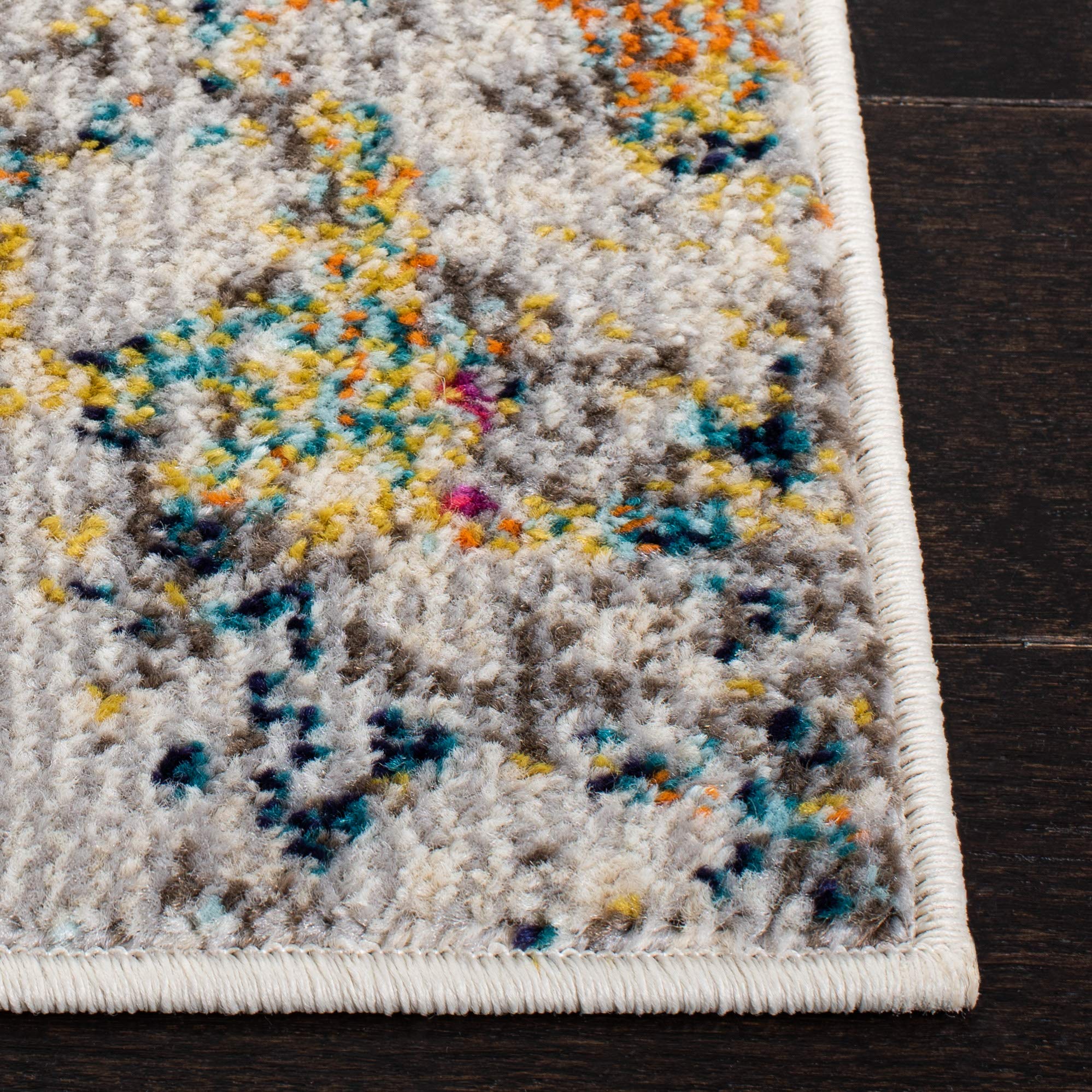 SAFAVIEH Tapis Moderne pour Salon, Salle à Manger, Chambre à Coucher - Madison Collection, Tapis à Poil Court, Gris et Or, 122 X 183 cm