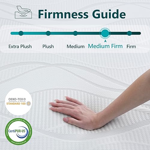 Miniatura 4 de Rest Only Colchón de tamaño King para alivio de presión, colchón híbrido de espuma viscoelástica de gel refrescante de 12 pulgadas, colchón King en