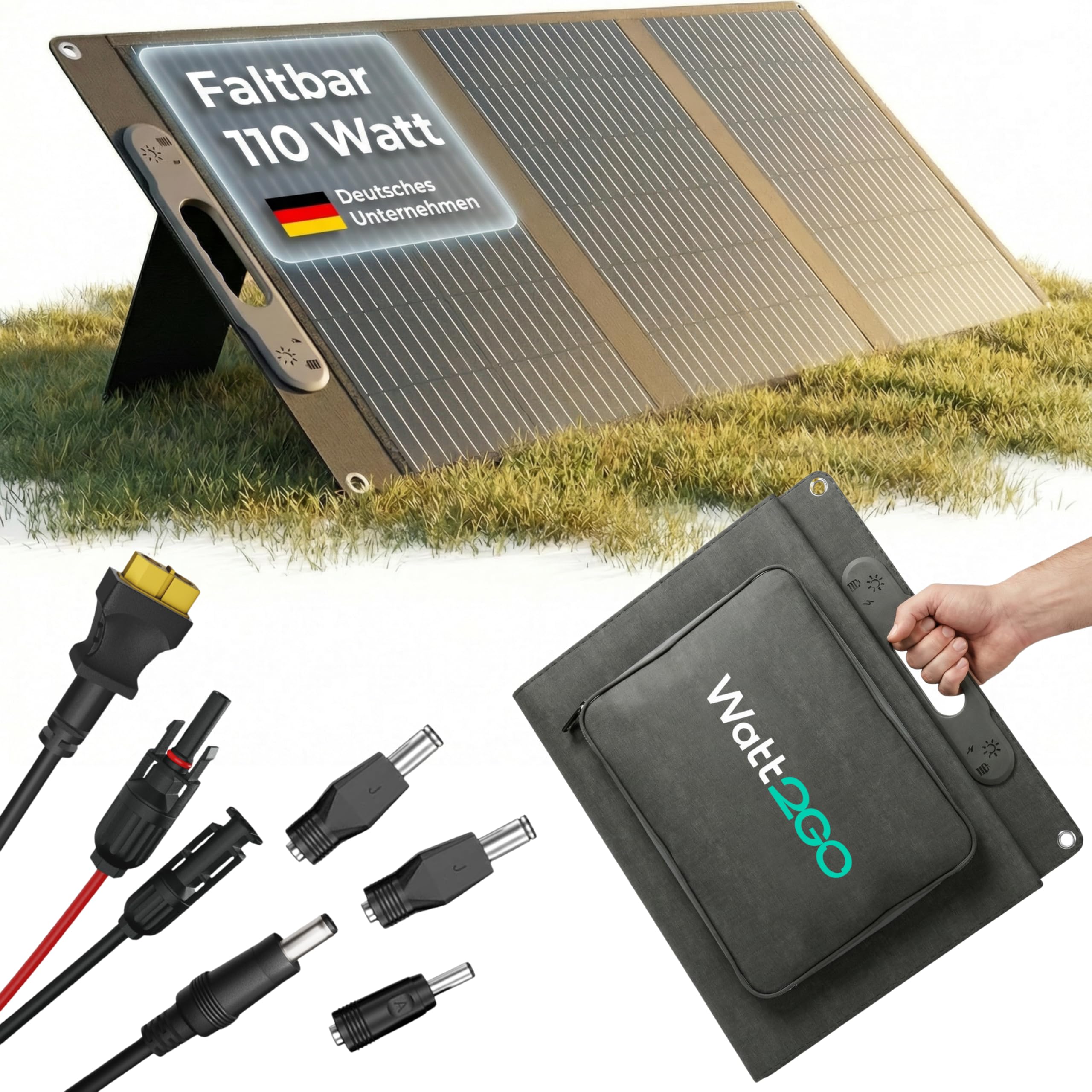 Solarpanel Faltbar (0 % USt.) – Solarpanel Camping, Faltbares Solarpanel, Camping Solaranlage, Solar Panel Camping, Solarpanele, Solar Faltbar, Solar – Solartasche 110Watt