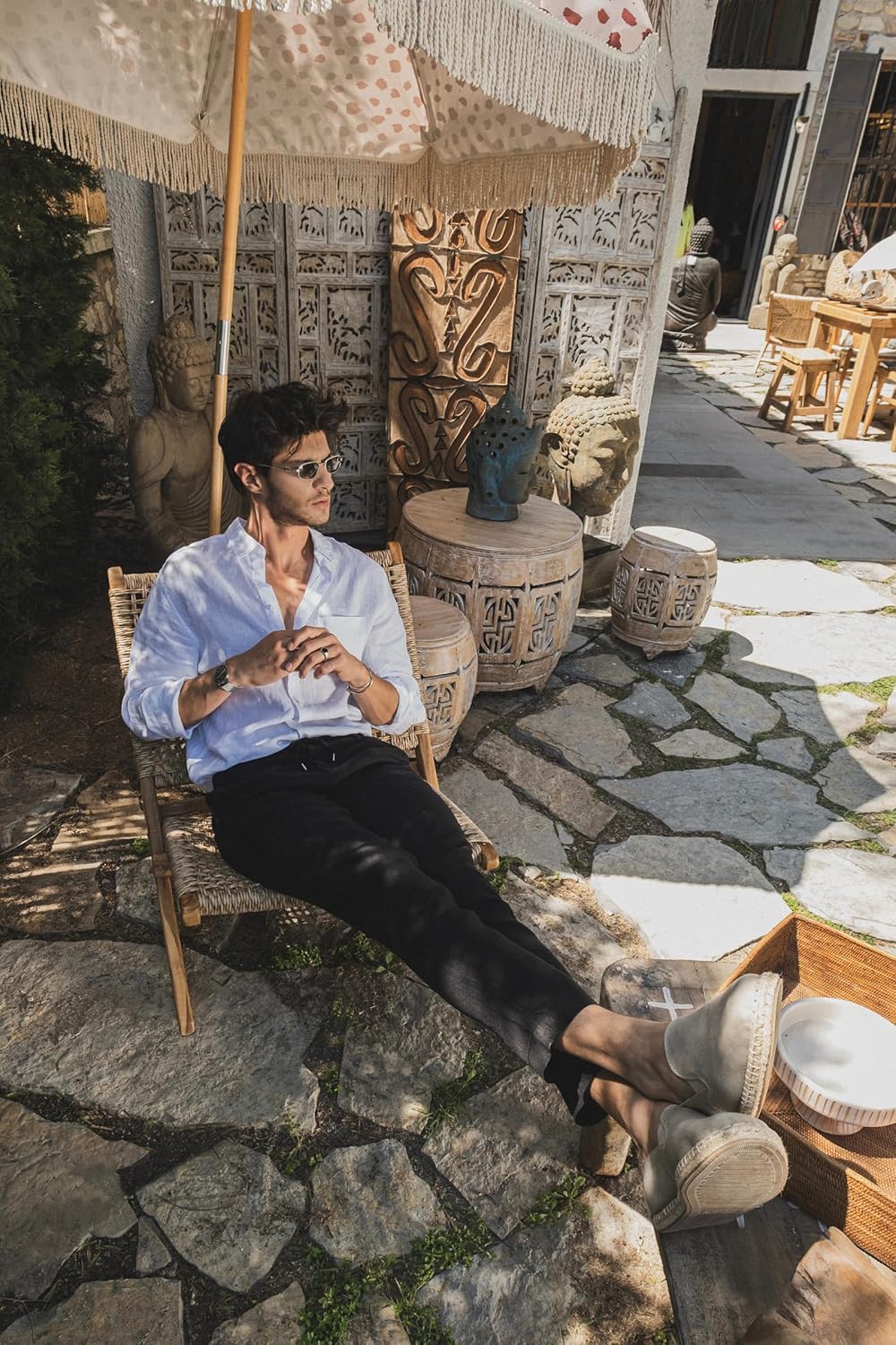 Cholp 100% Linen Dress Casual Resort Pants for Men – Relaxed Fit Drawstring Summer Trousers | Rich Famous Collection - Image 5